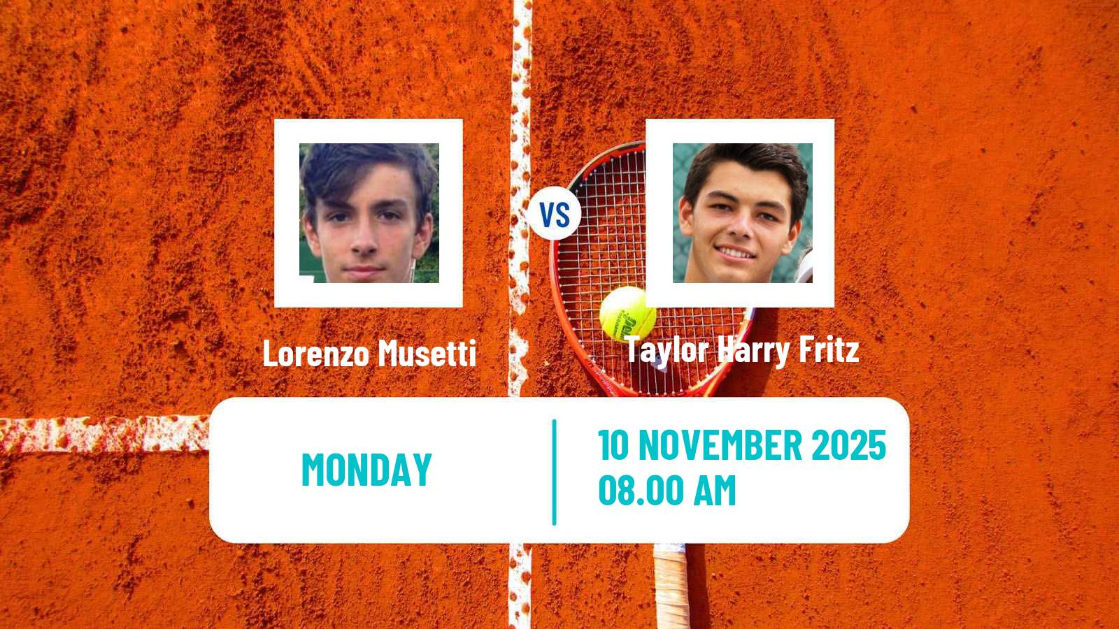 Tennis ATP World Tour Finals Lorenzo Musetti - Taylor Harry Fritz