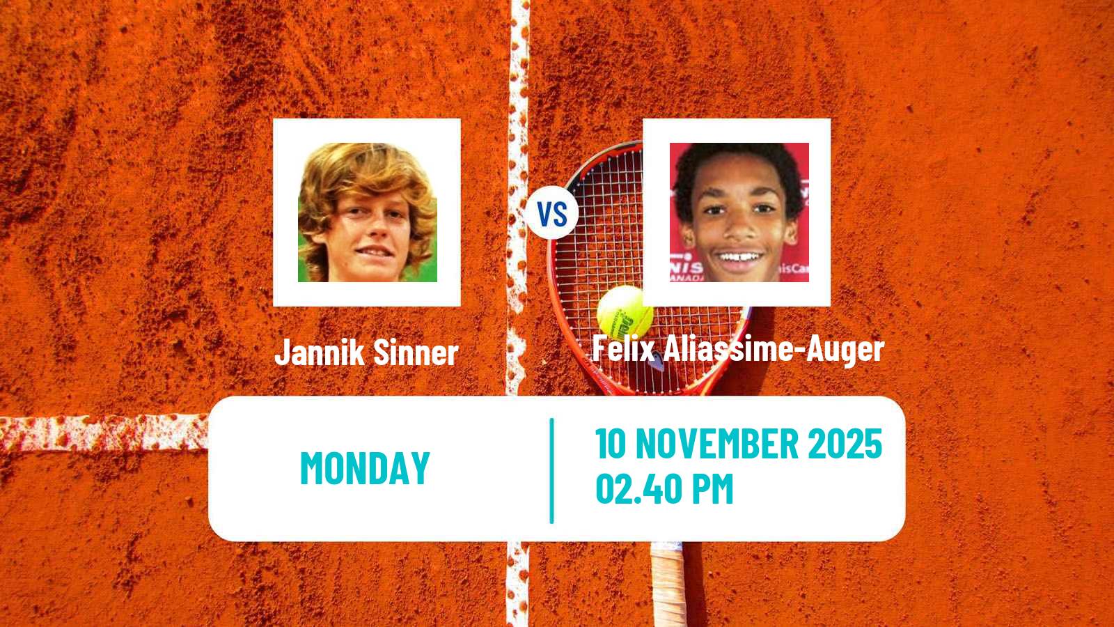 Tennis ATP World Tour Finals Jannik Sinner - Felix Aliassime-Auger