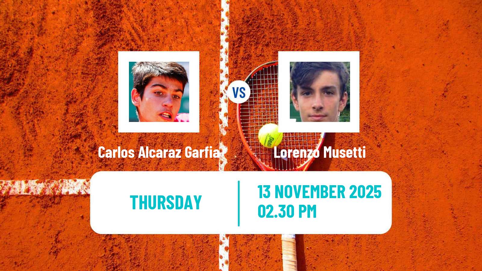 Tennis ATP World Tour Finals Carlos Alcaraz Garfia - Lorenzo Musetti