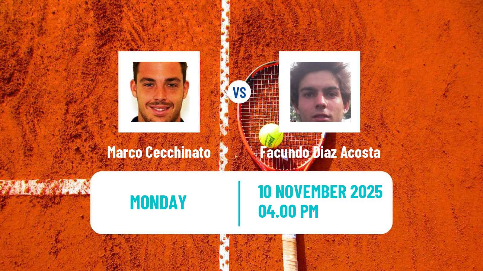Tennis Montevideo Challenger Men Marco Cecchinato - Facundo Diaz Acosta