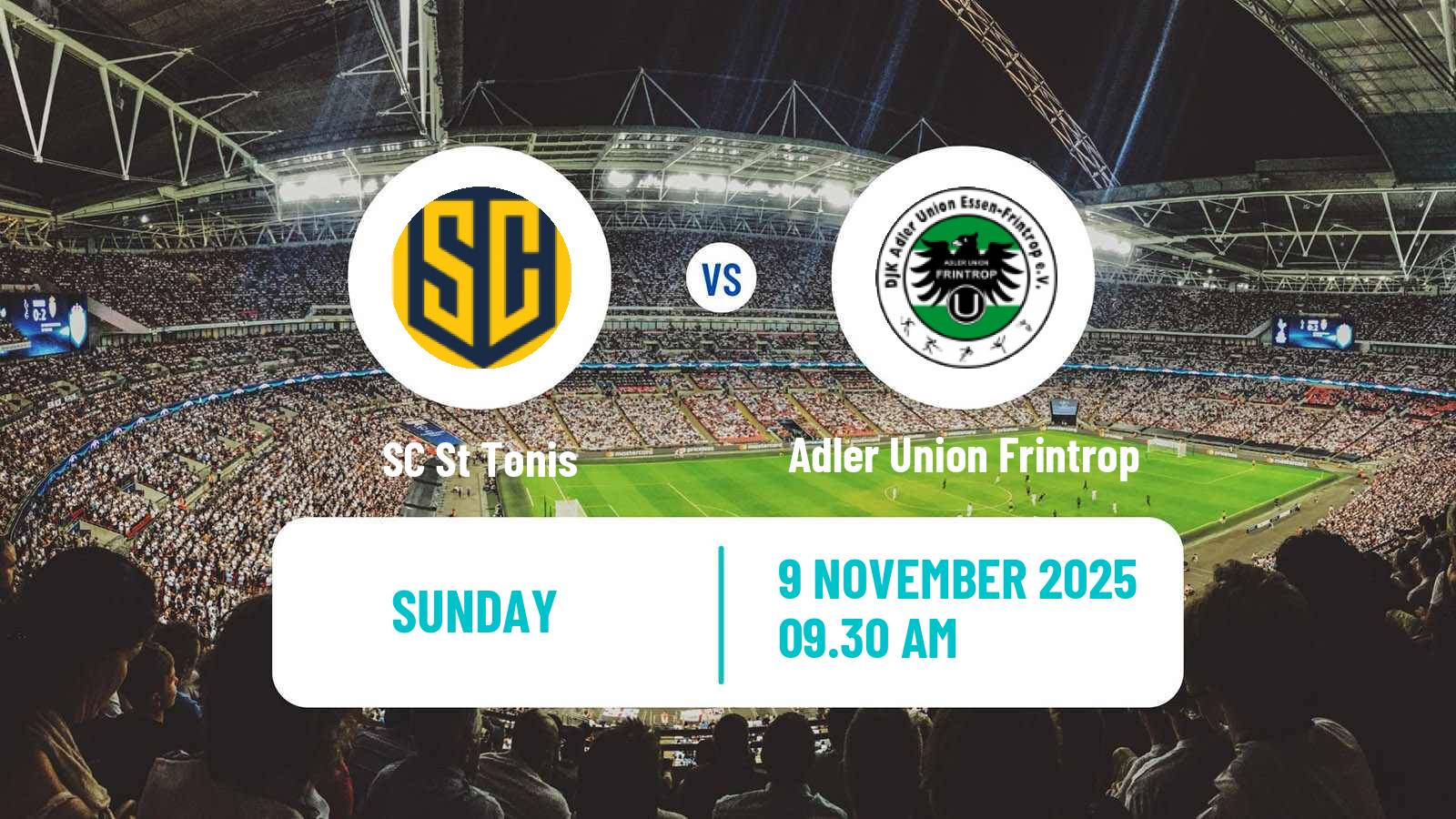 Football German Oberliga Niederrhein St Tonis - Adler Union Frintrop