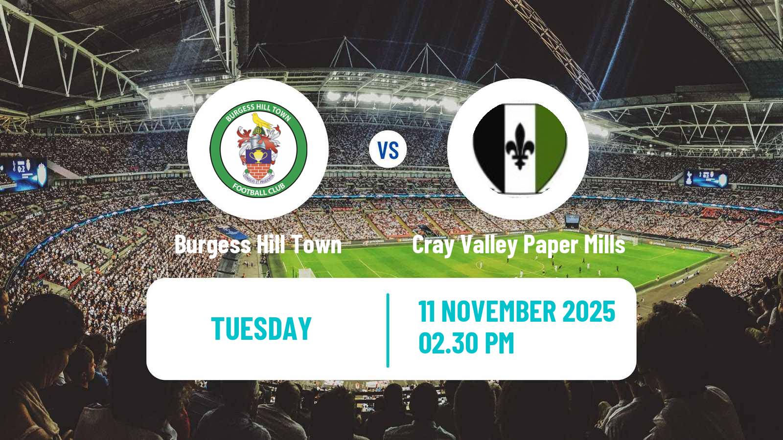 Football English Isthmian League Premier Division Burgess Hill Town - Cray Valley Paper Mills