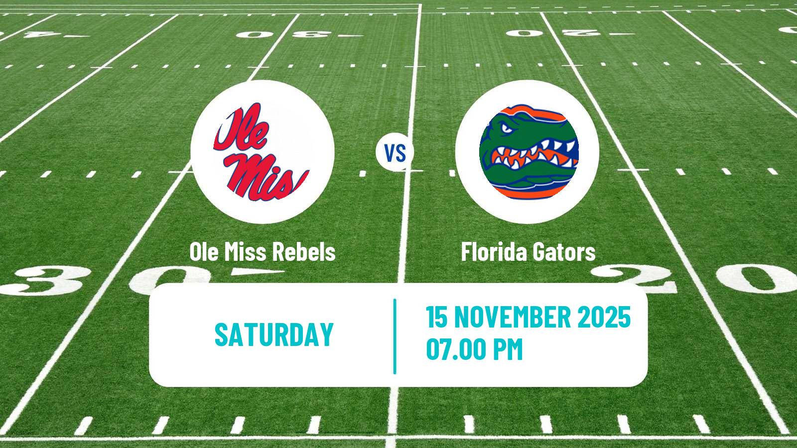 American football NCAA College Football Ole Miss Rebels - Florida Gators