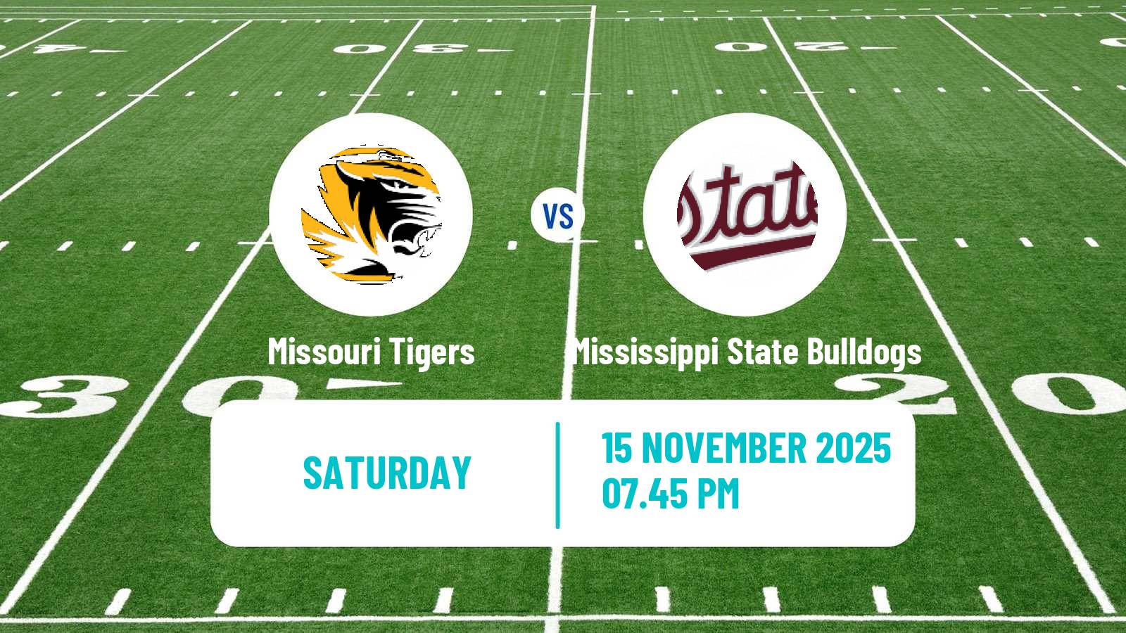 American football NCAA College Football Missouri Tigers - Mississippi State Bulldogs