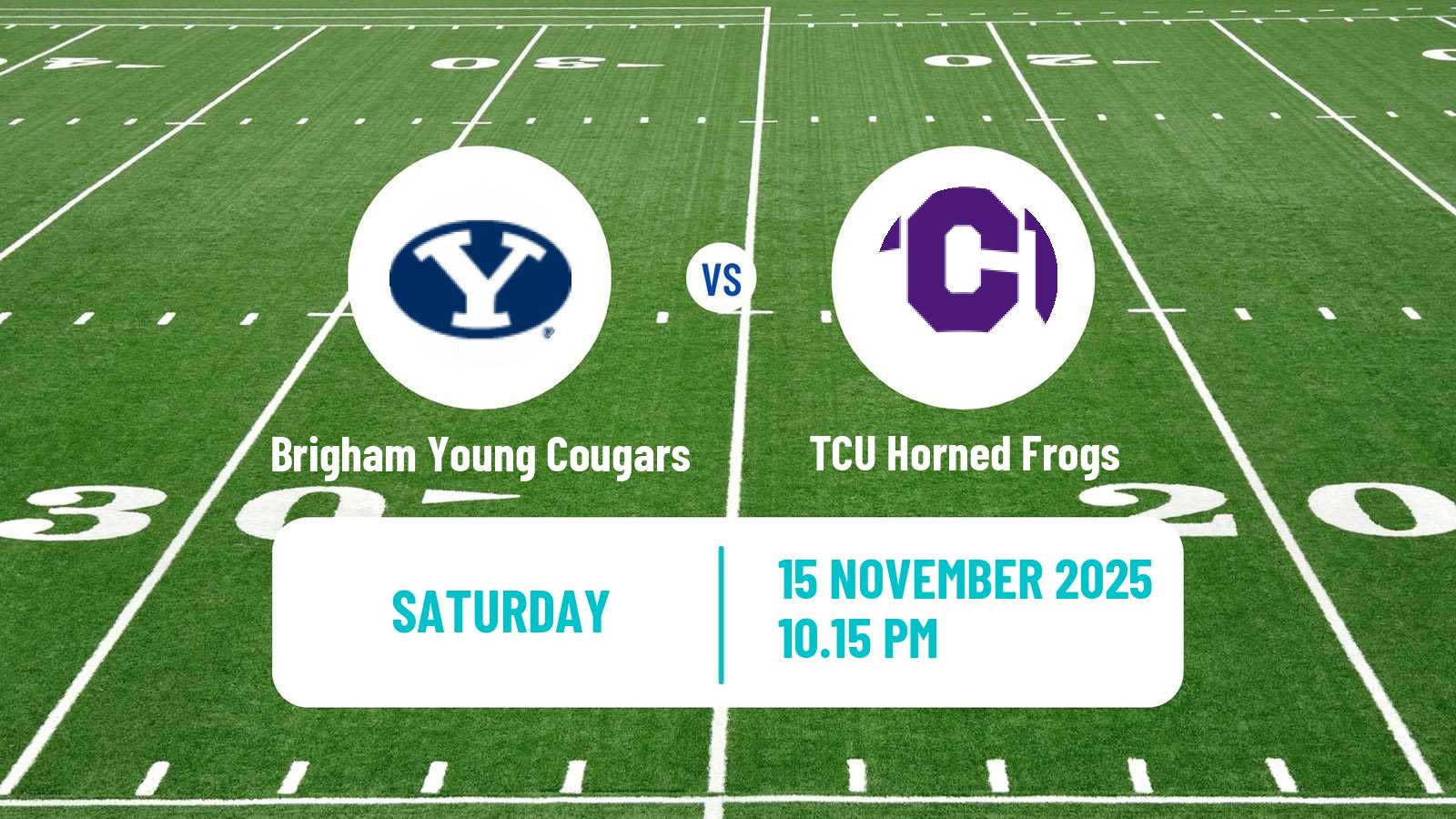 American football NCAA College Football Brigham Young Cougars - TCU Horned Frogs