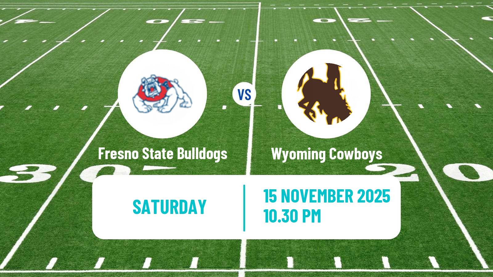 American football NCAA College Football Fresno State Bulldogs - Wyoming Cowboys