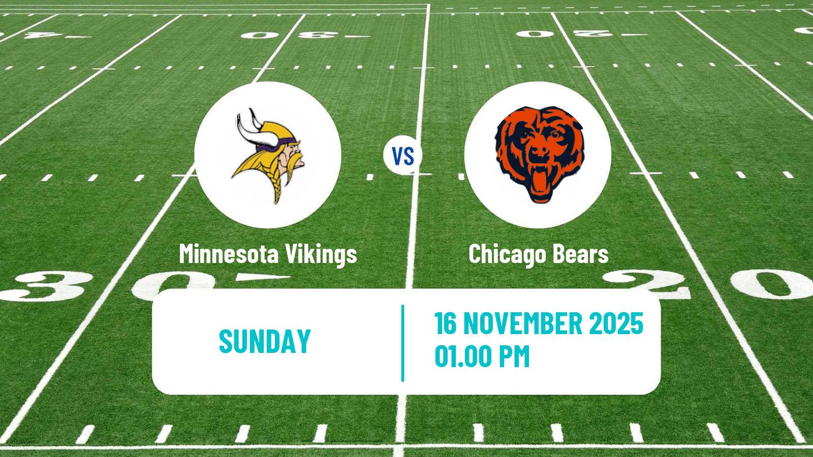 American football NFL Minnesota Vikings - Chicago Bears