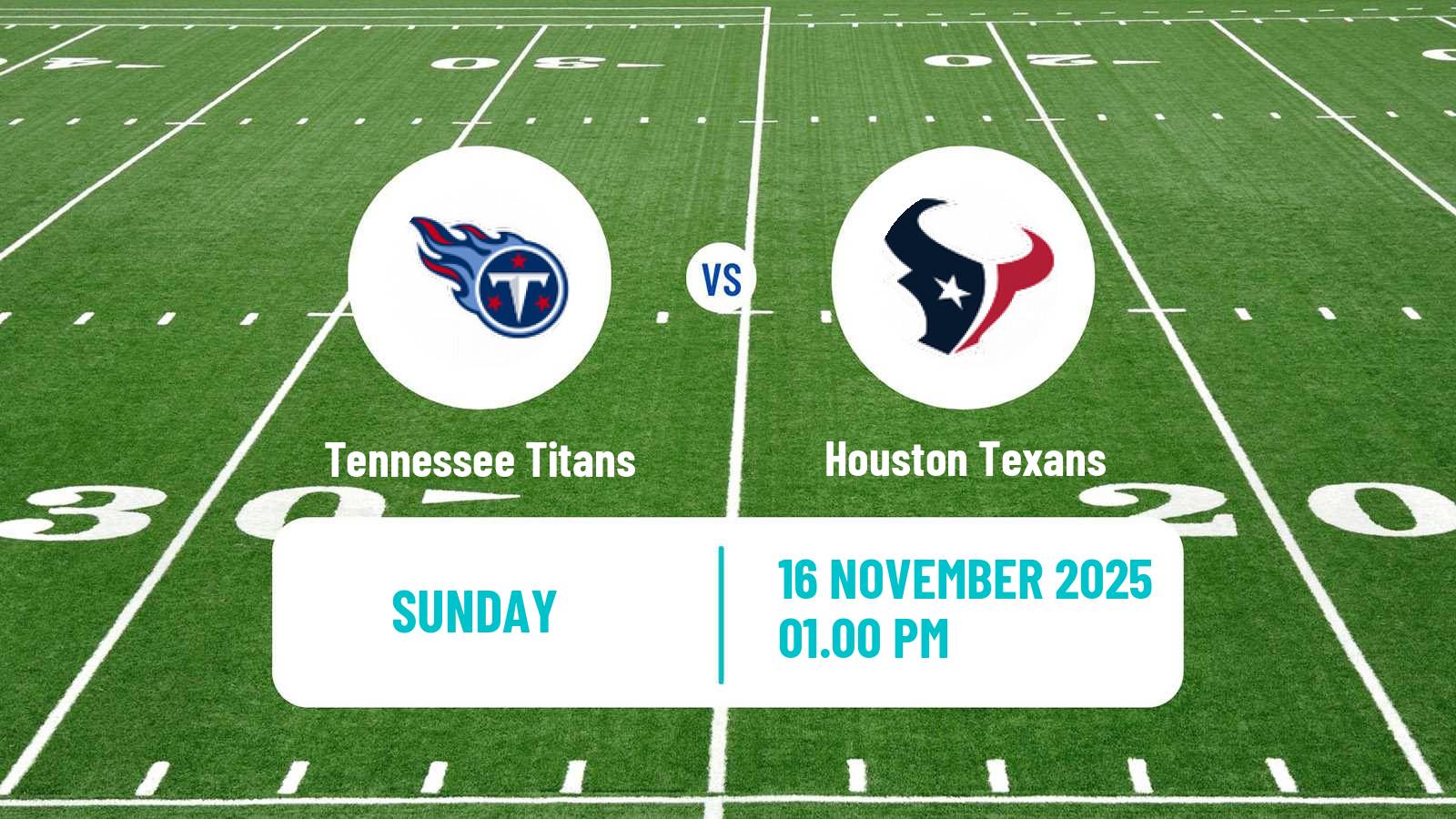American football NFL Tennessee Titans - Houston Texans