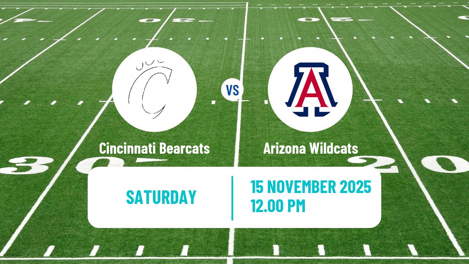American football NCAA College Football Cincinnati Bearcats - Arizona Wildcats