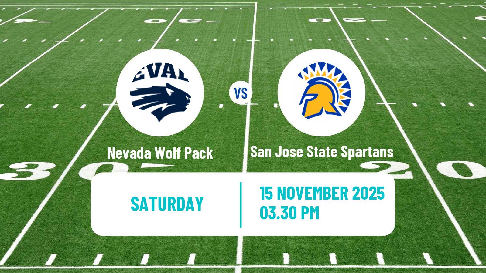American football NCAA College Football Nevada Wolf Pack - San Jose State Spartans