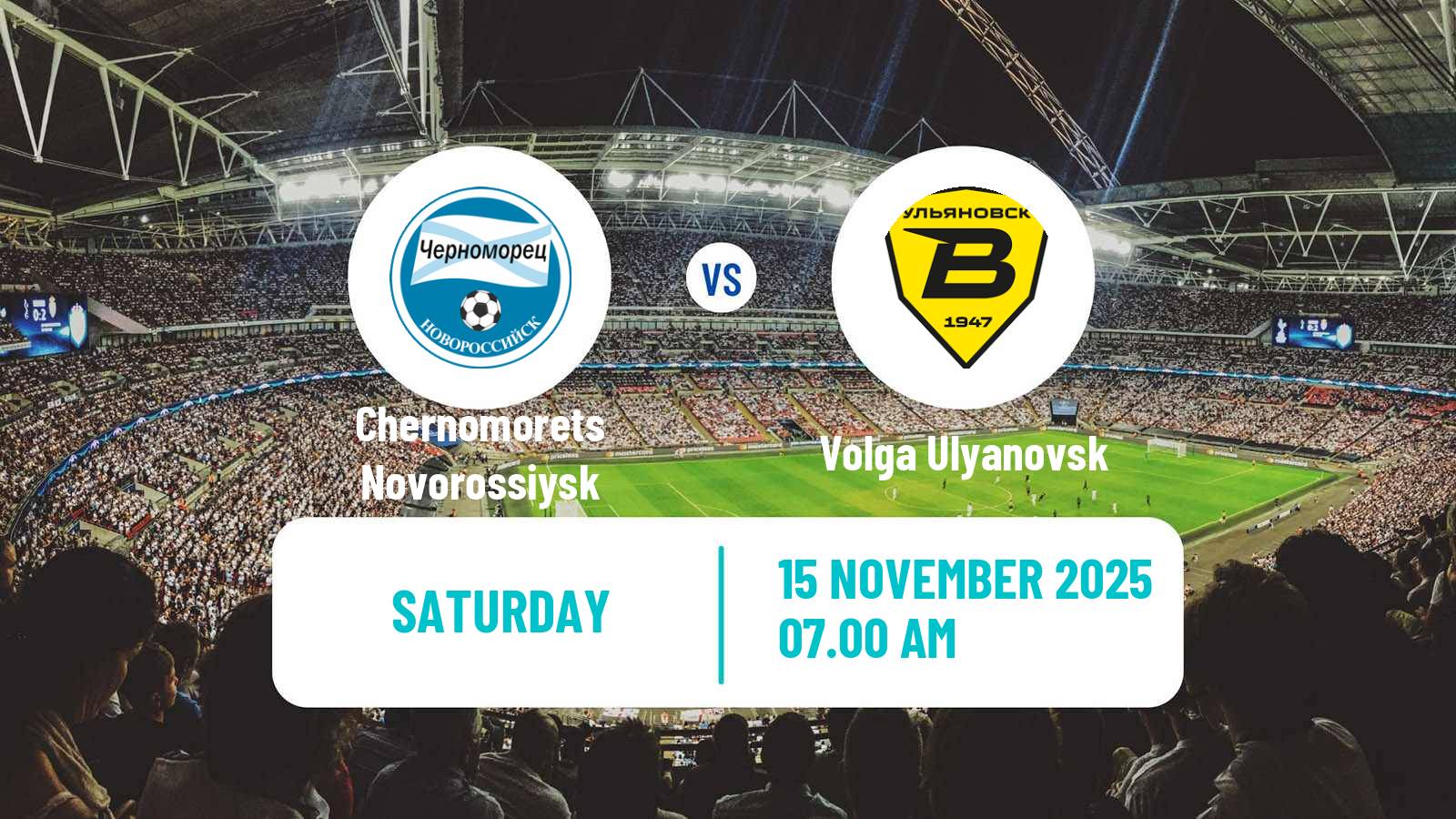 Football Russian FNL Chernomorets Novorossiysk - Volga Ulyanovsk