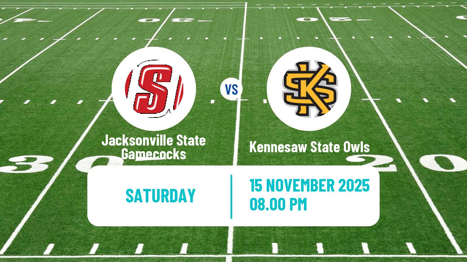 American football NCAA College Football Jacksonville State Gamecocks - Kennesaw State Owls