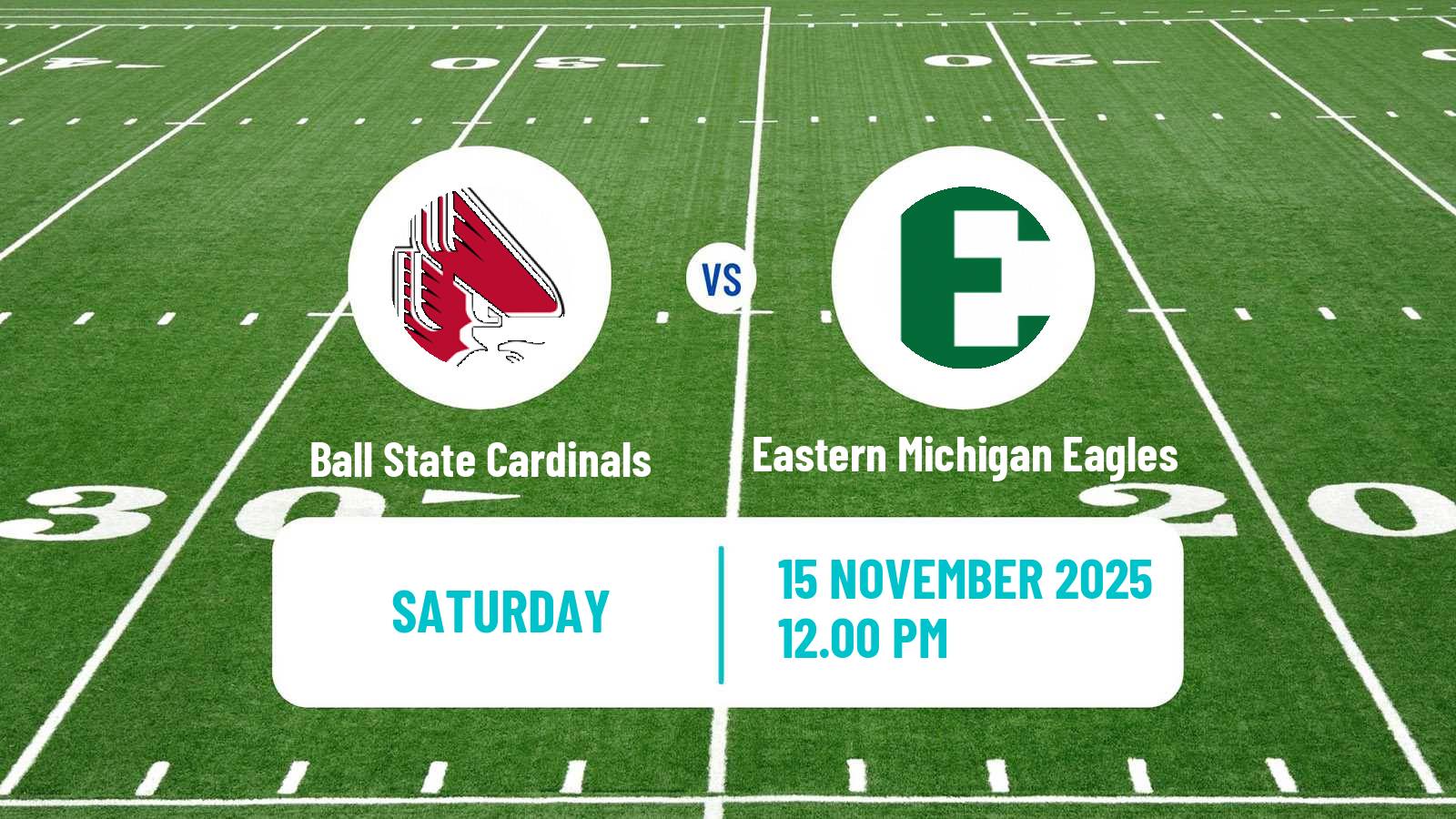 American football NCAA College Football Ball State Cardinals - Eastern Michigan Eagles
