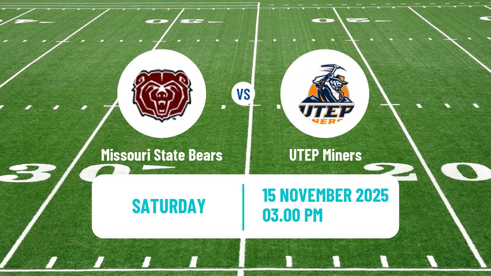 American football NCAA College Football Missouri State Bears - UTEP Miners