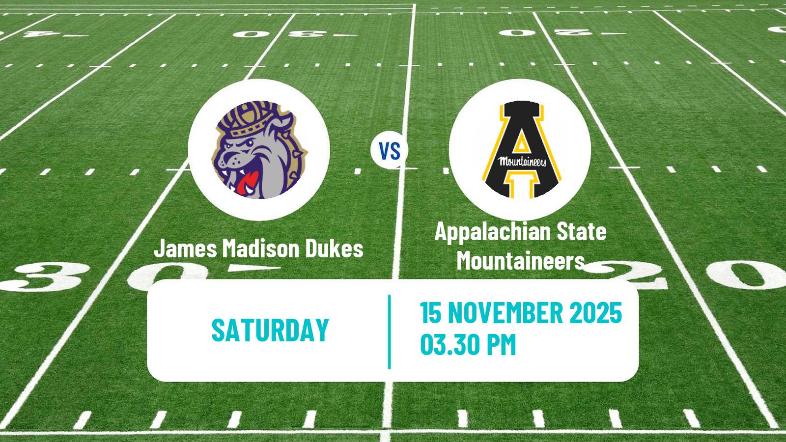 American football NCAA College Football James Madison Dukes - Appalachian State Mountaineers