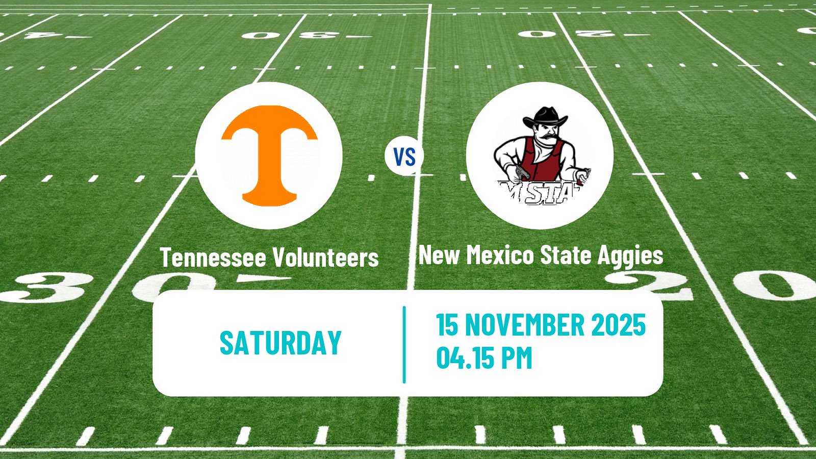 American football NCAA College Football Tennessee Volunteers - New Mexico State Aggies