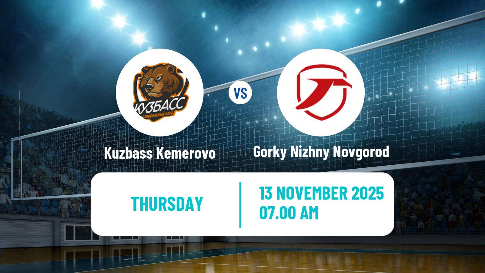 Volleyball Russian Super League Volleyball Kuzbass Kemerovo - Gorky Nizhny Novgorod