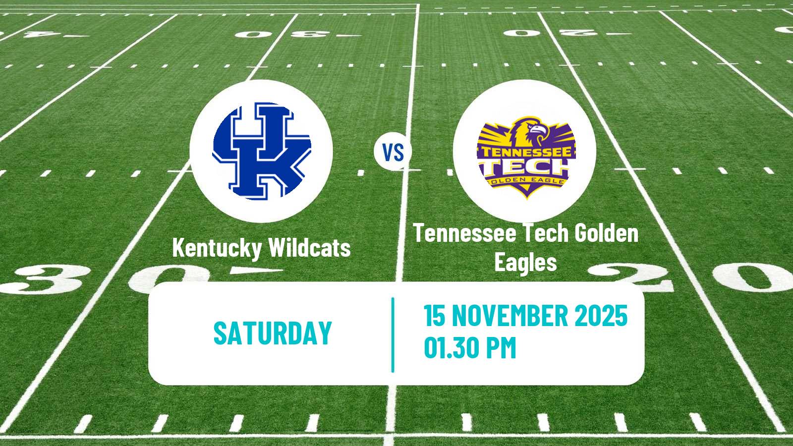 American football NCAA College Football Kentucky Wildcats - Tennessee Tech Golden Eagles