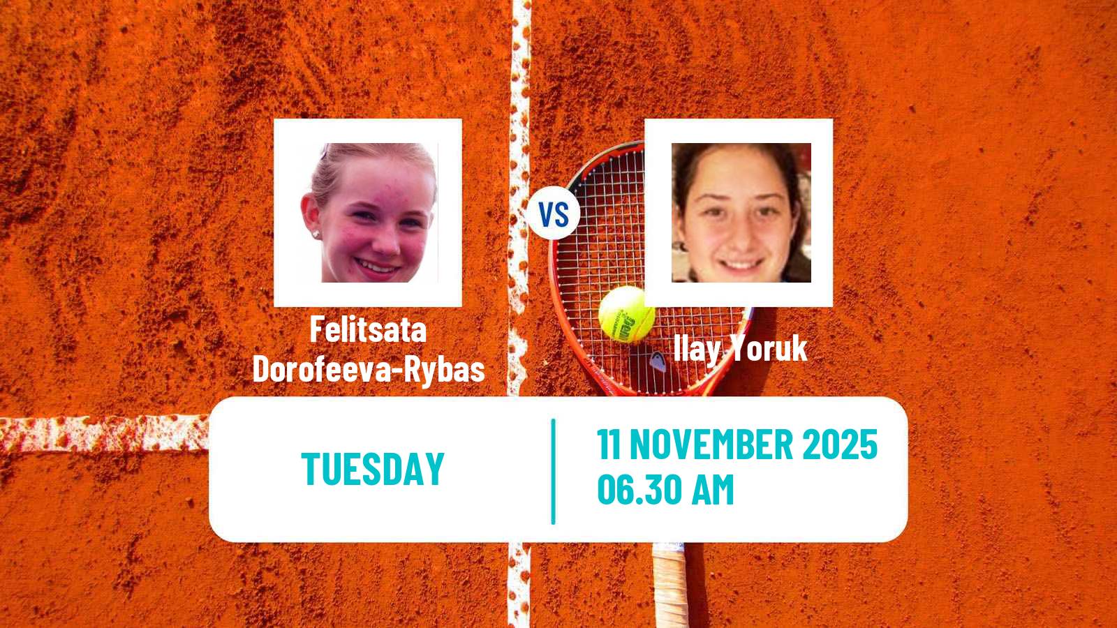 Tennis ITF W15 Antalya 14 Women Felitsata Dorofeeva-Rybas - Ilay Yoruk