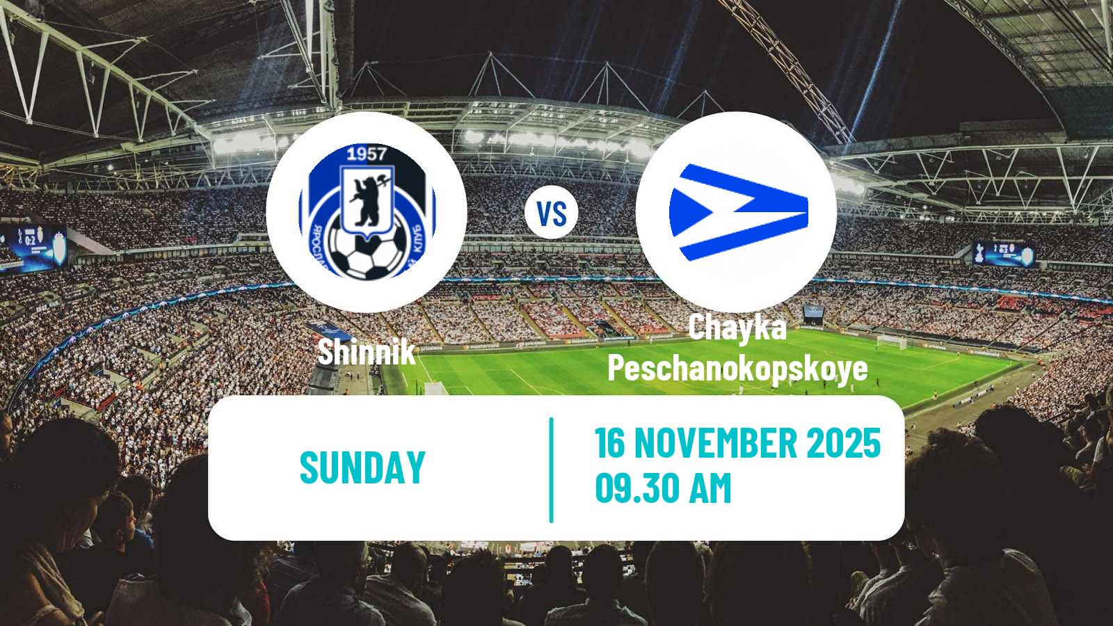 Football Russian FNL Shinnik - Chayka Peschanokopskoye