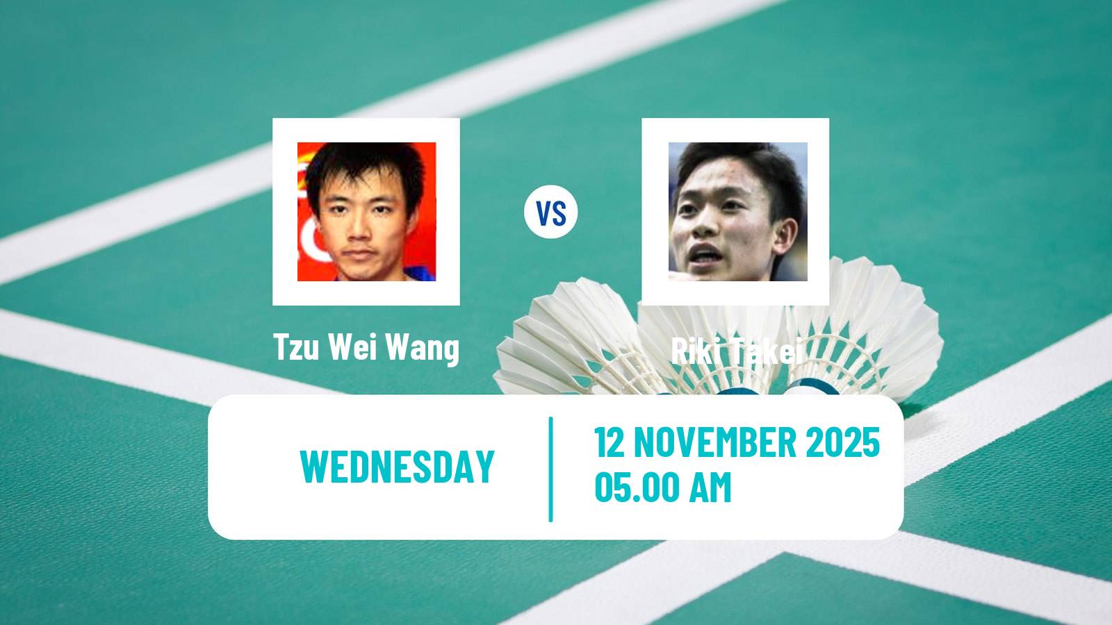 Badminton BWF World Tour Men Kumamoto Masters Tzu Wei Wang - Riki Takei