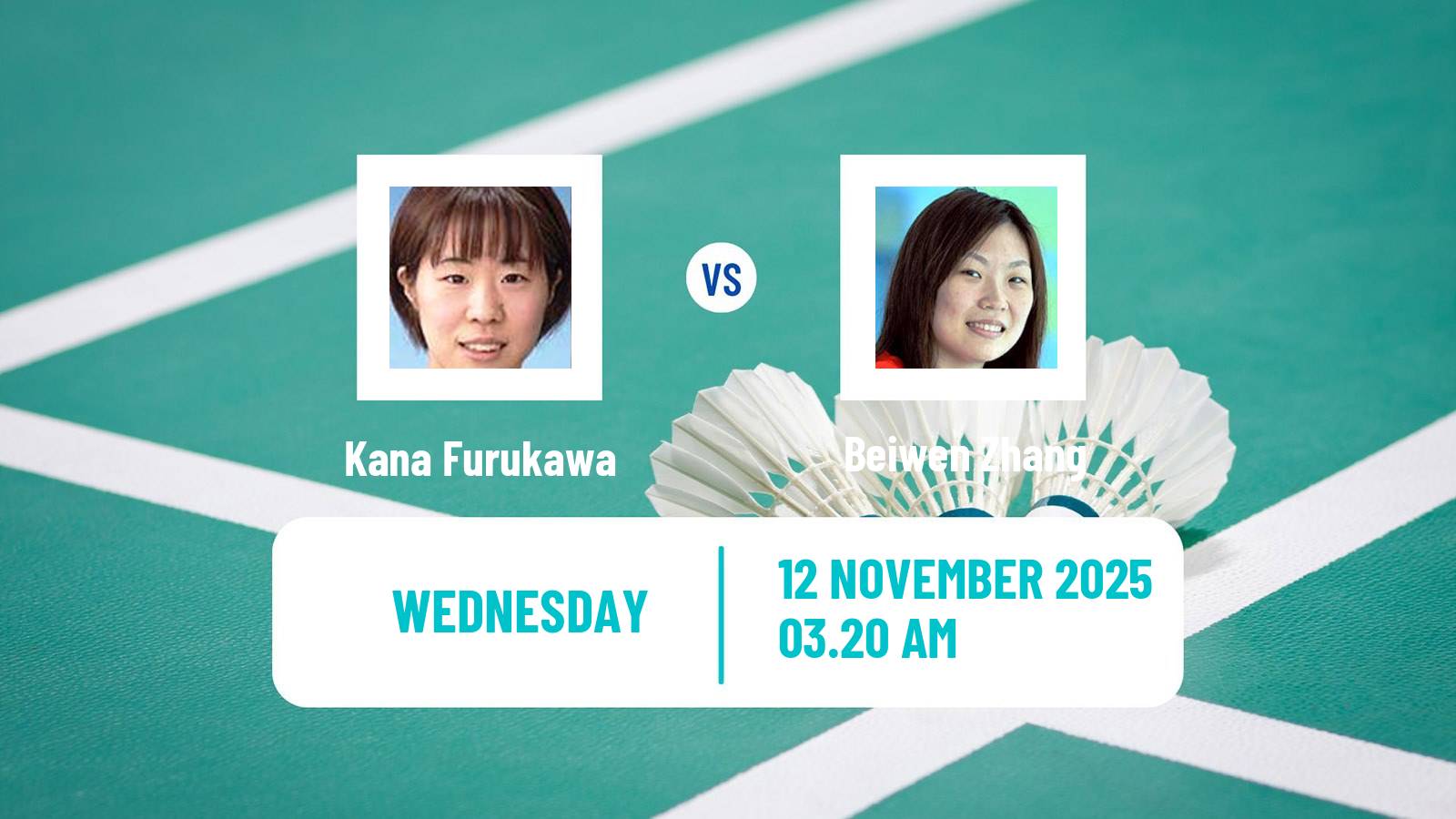 Badminton BWF World Tour Women Kumamoto Masters Kana Furukawa - Beiwen Zhang