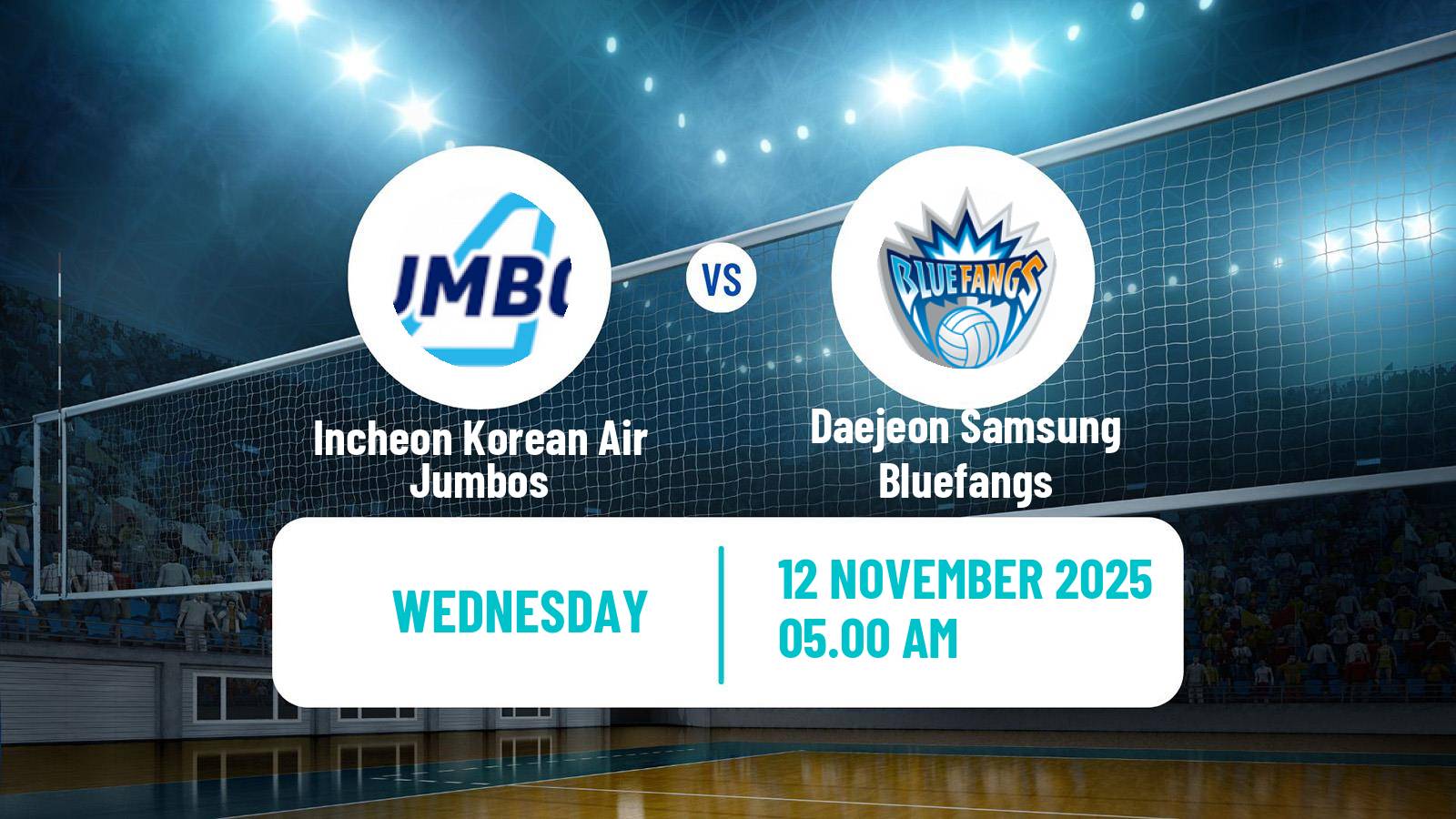Volleyball South Korean V-League Incheon Korean Air Jumbos - Daejeon Samsung Bluefangs