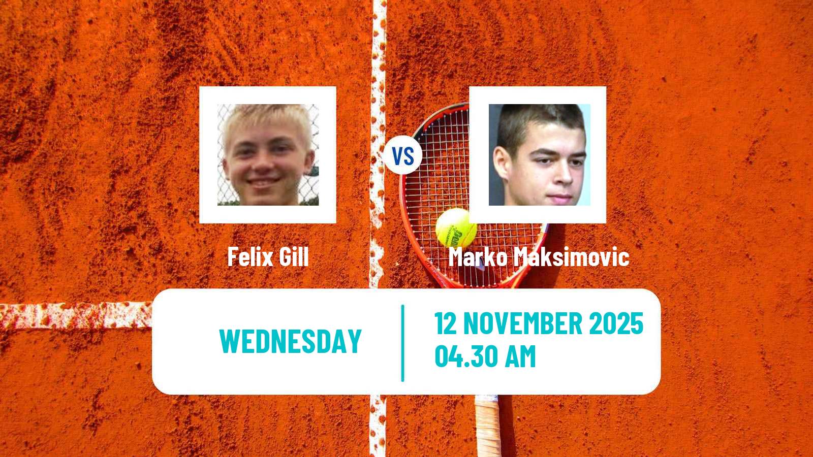 Tennis ITF M15 Antalya 14 Men Felix Gill - Marko Maksimovic