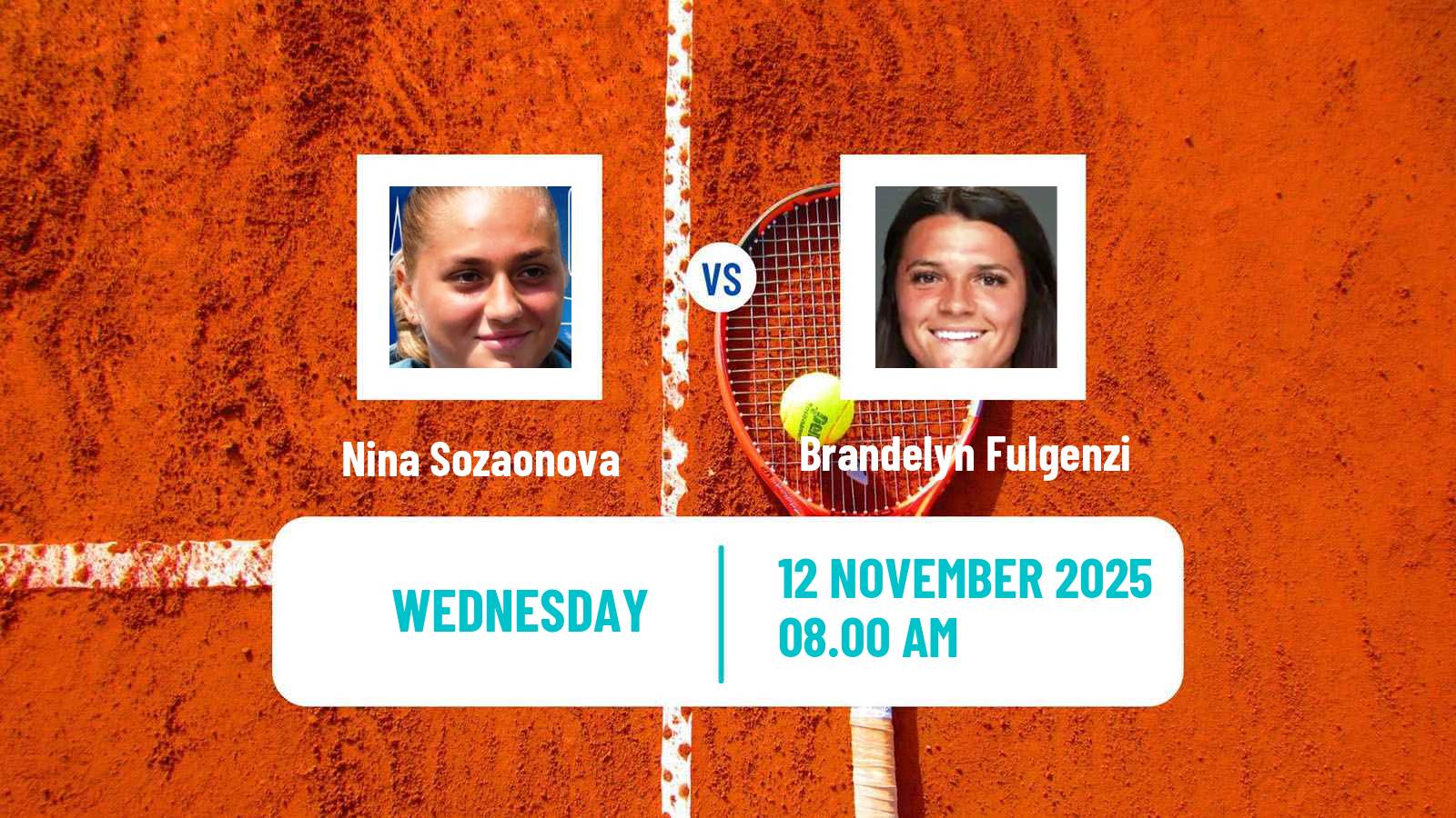 Tennis ITF W15 Sharm Elsheikh 19 Women Nina Sozaonova - Brandelyn Fulgenzi
