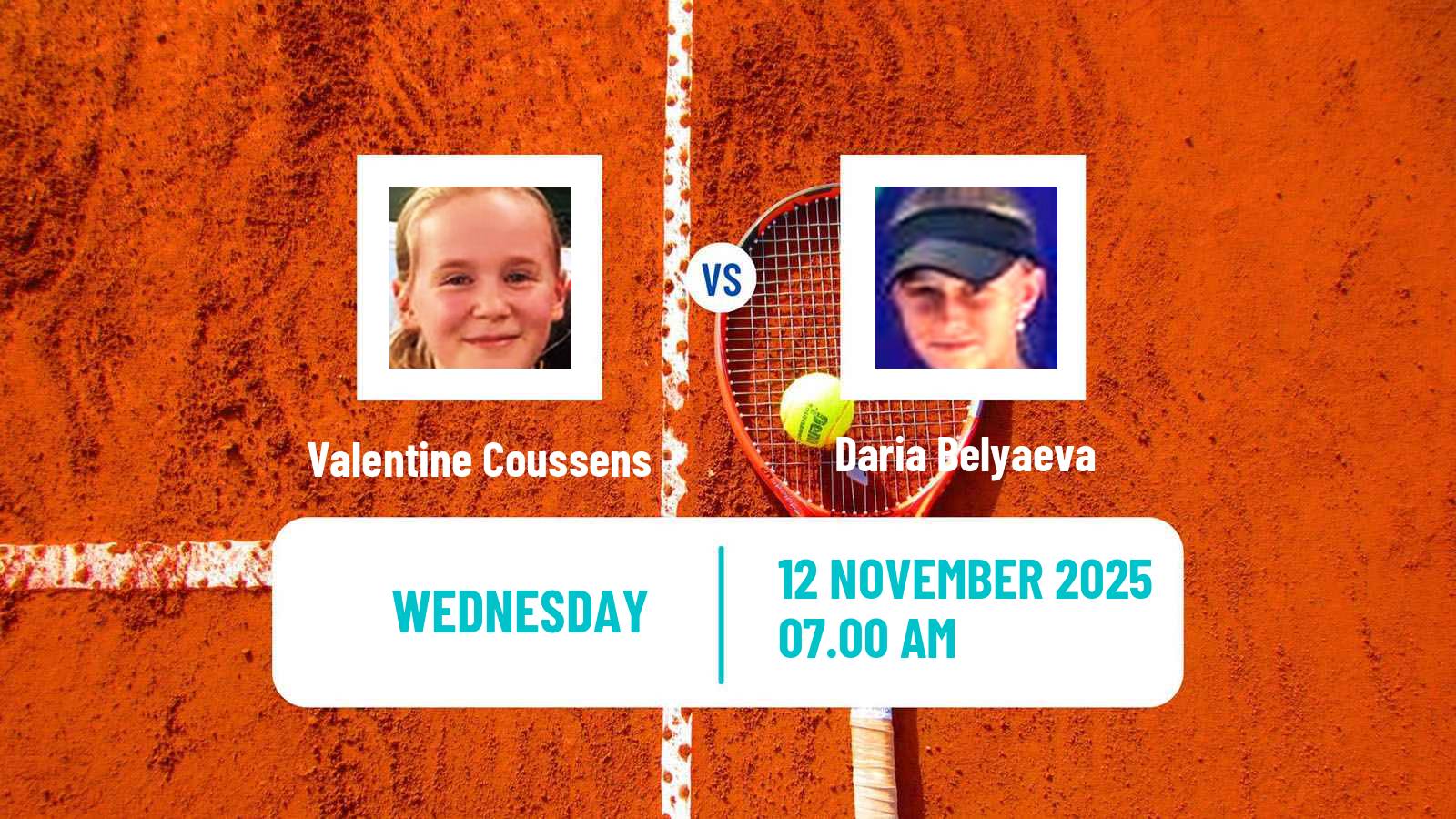 Tennis ITF W15 Sharm Elsheikh 19 Women Valentine Coussens - Daria Belyaeva