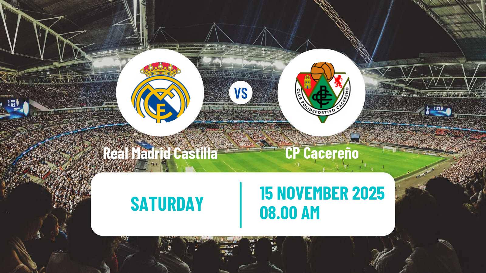 Football Spanish Primera RFEF Group 1 Real Madrid Castilla - Cacereño
