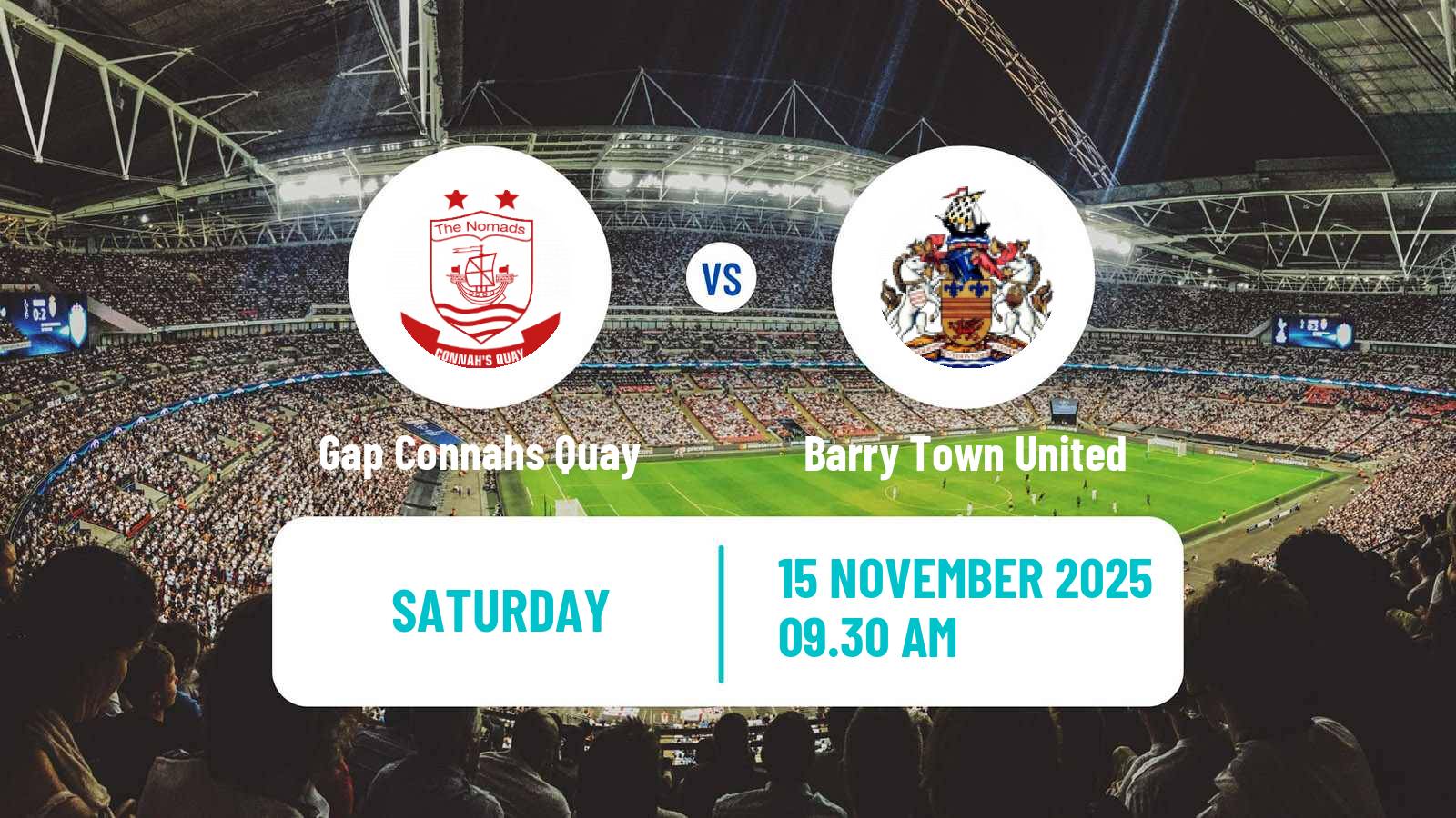 Football Welsh Cymru Premier Gap Connahs Quay - Barry Town United