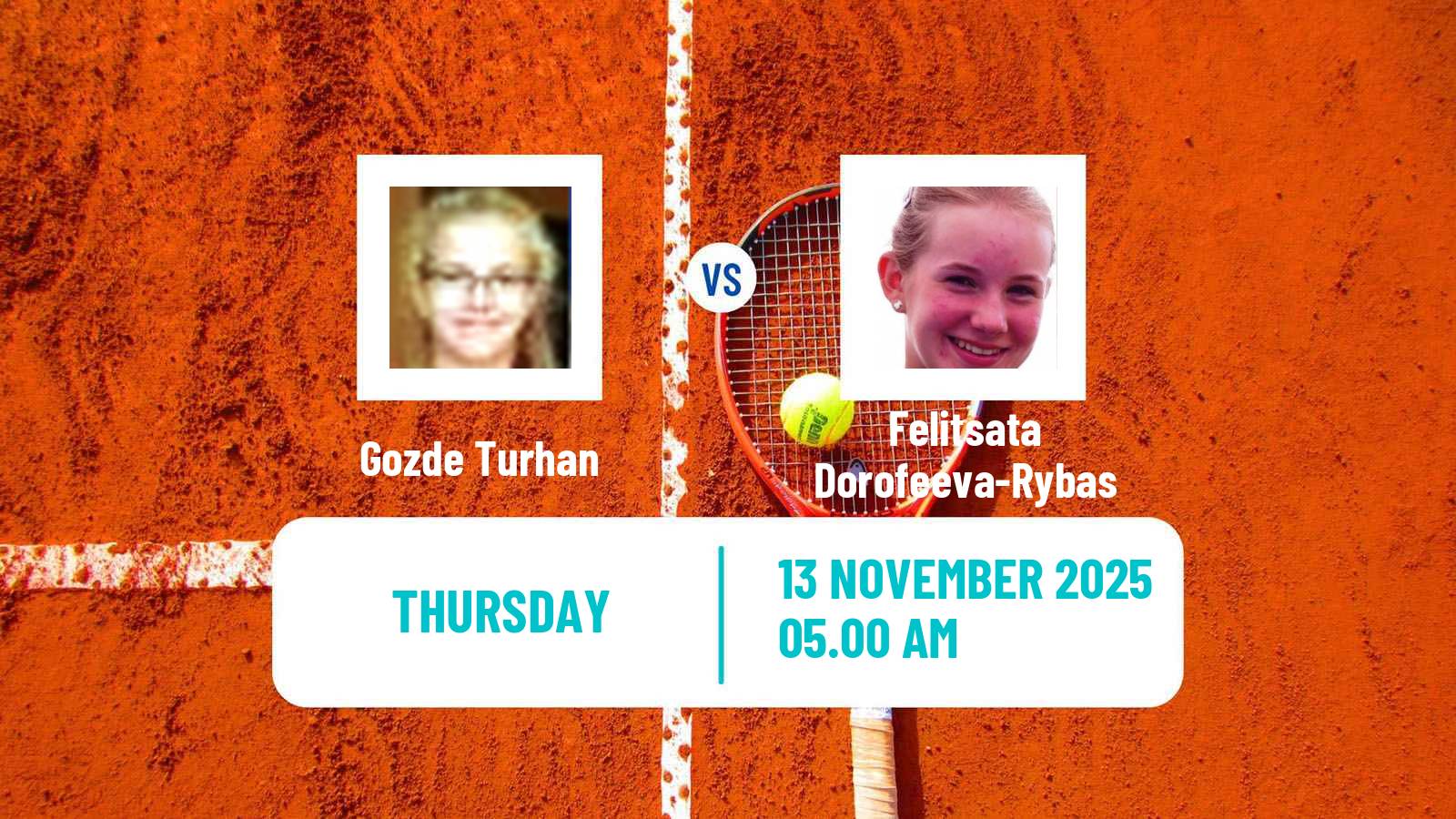 Tennis ITF W15 Antalya 14 Women Gozde Turhan - Felitsata Dorofeeva-Rybas