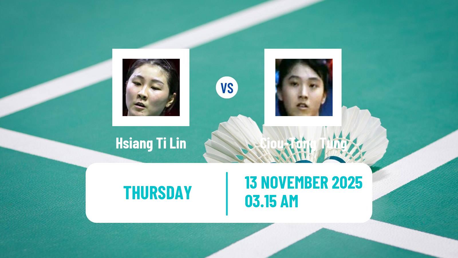 Badminton BWF World Tour Women Kumamoto Masters Hsiang Ti Lin - Ciou-Tong Tung