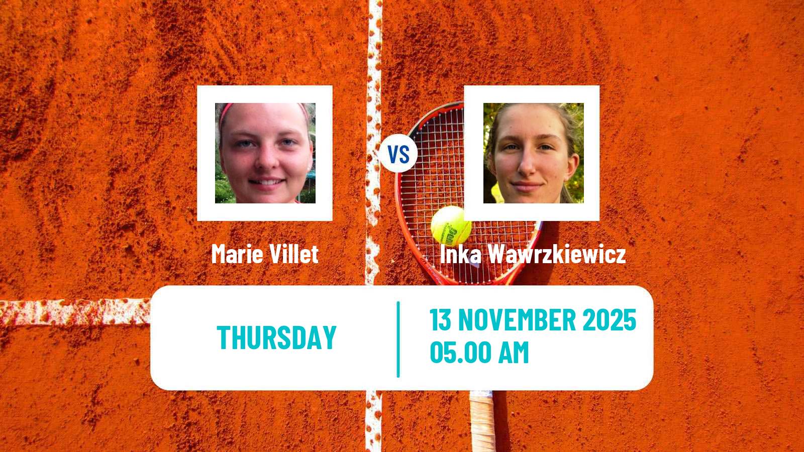 Tennis ITF W15 Monastir 39 Women Marie Villet - Inka Wawrzkiewicz
