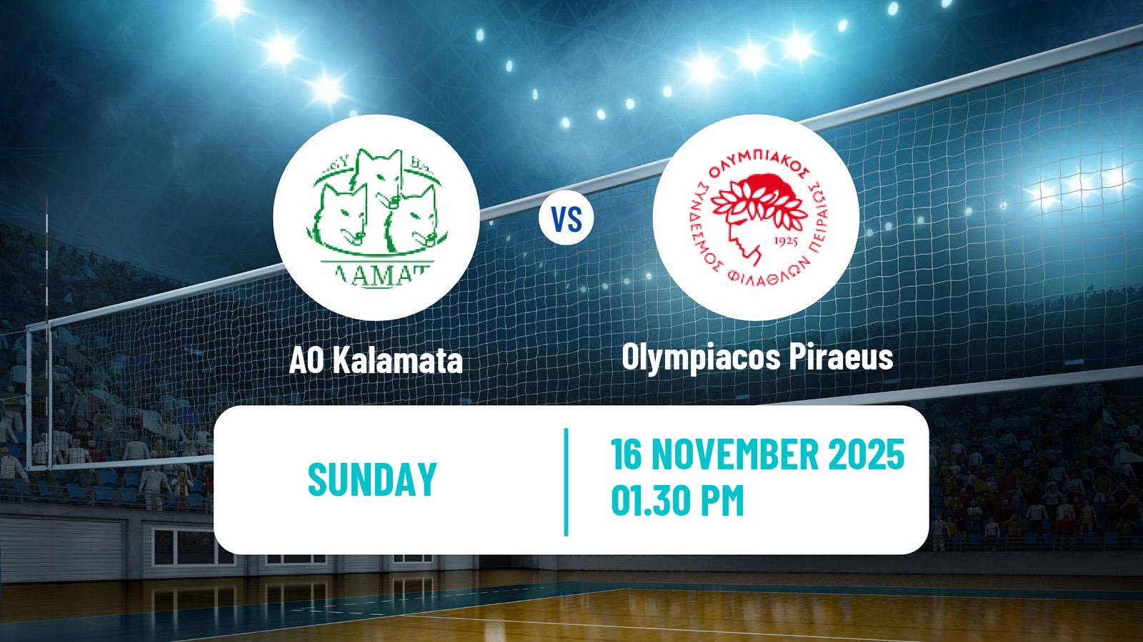 Volleyball Greek A1 Ethniki Volleyball Kalamata - Olympiacos Piraeus