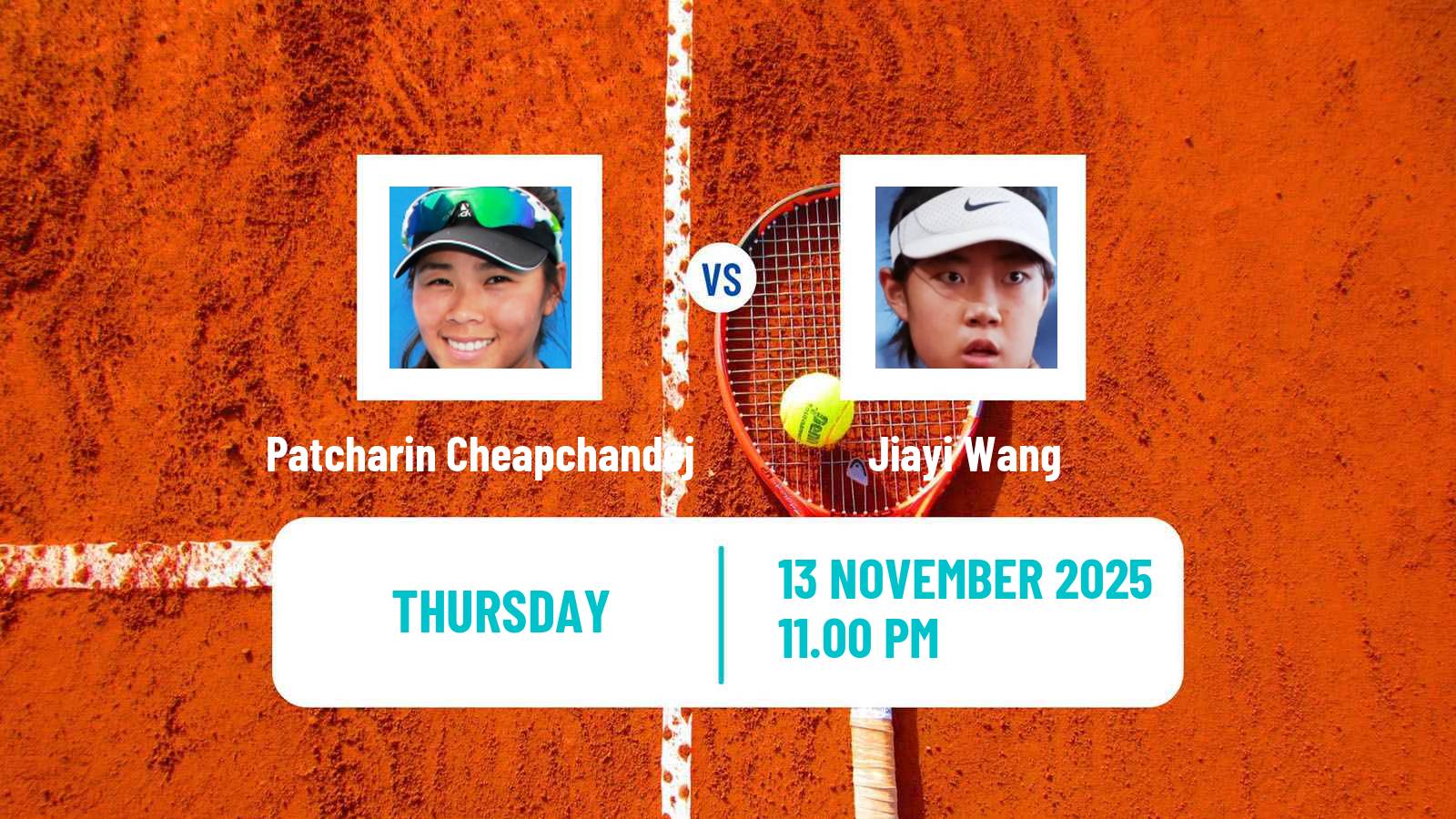 Tennis ITF W15 Hua Hin Women Patcharin Cheapchandej - Jiayi Wang