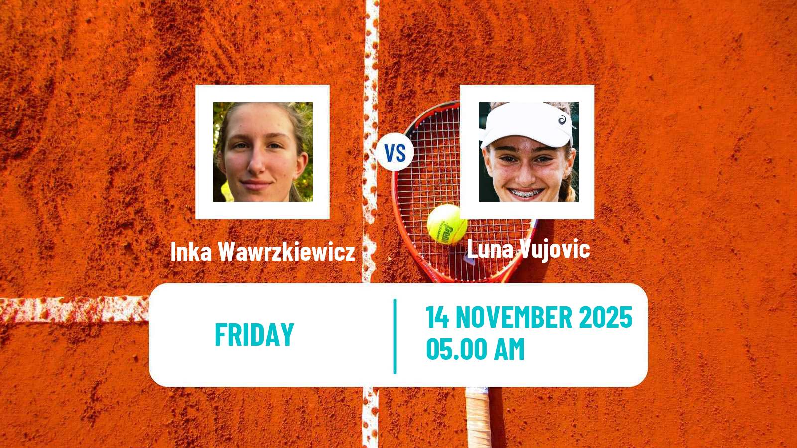 Tennis ITF W15 Monastir 39 Women Inka Wawrzkiewicz - Luna Vujovic