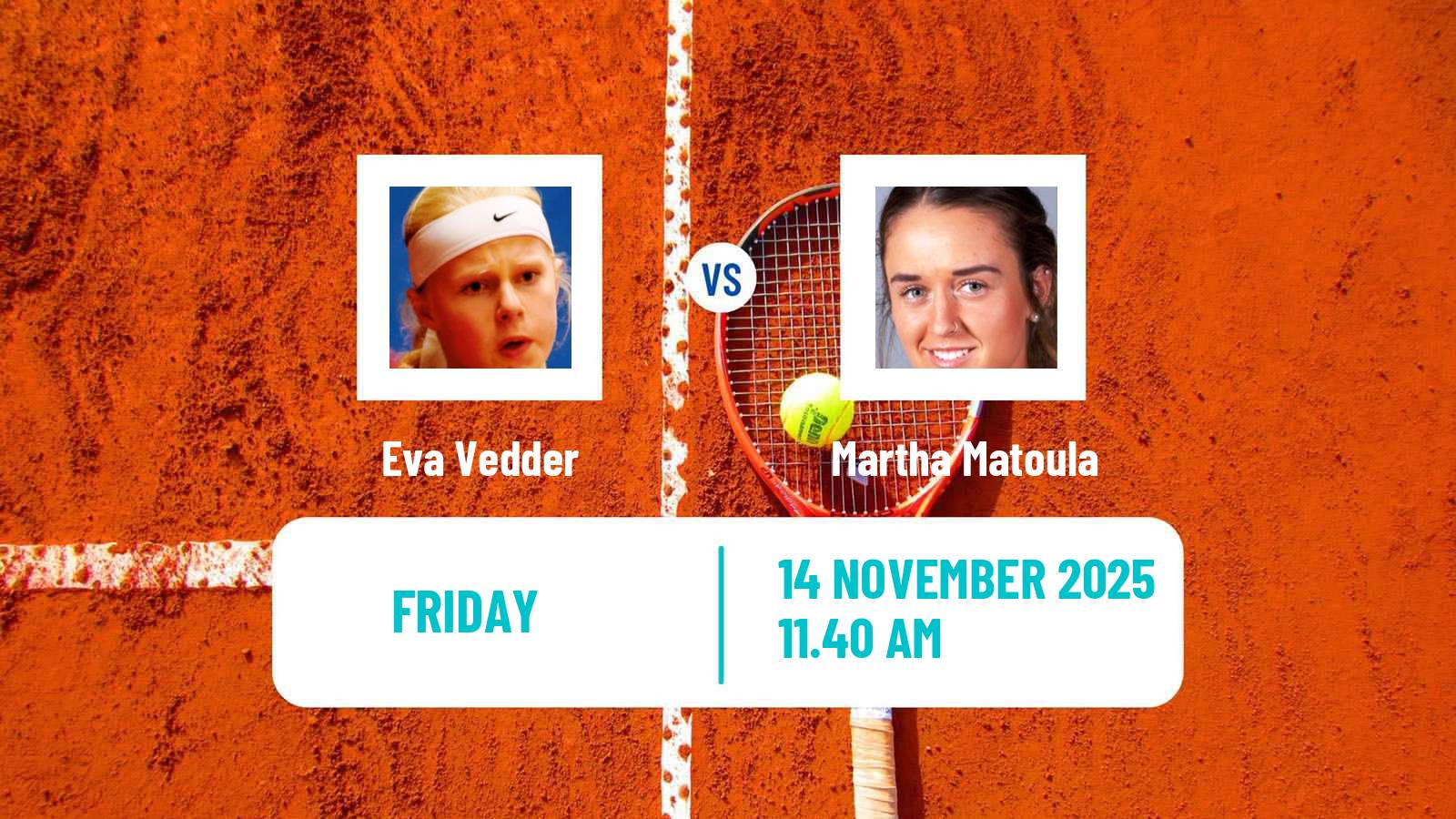 Tennis ITF W35 Orlando Fl 3 Women Eva Vedder - Martha Matoula