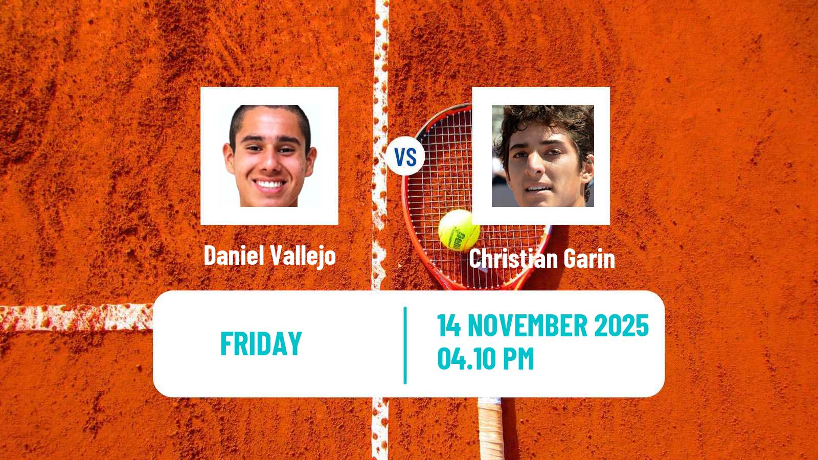 Tennis Montevideo Challenger Men Daniel Vallejo - Christian Garin