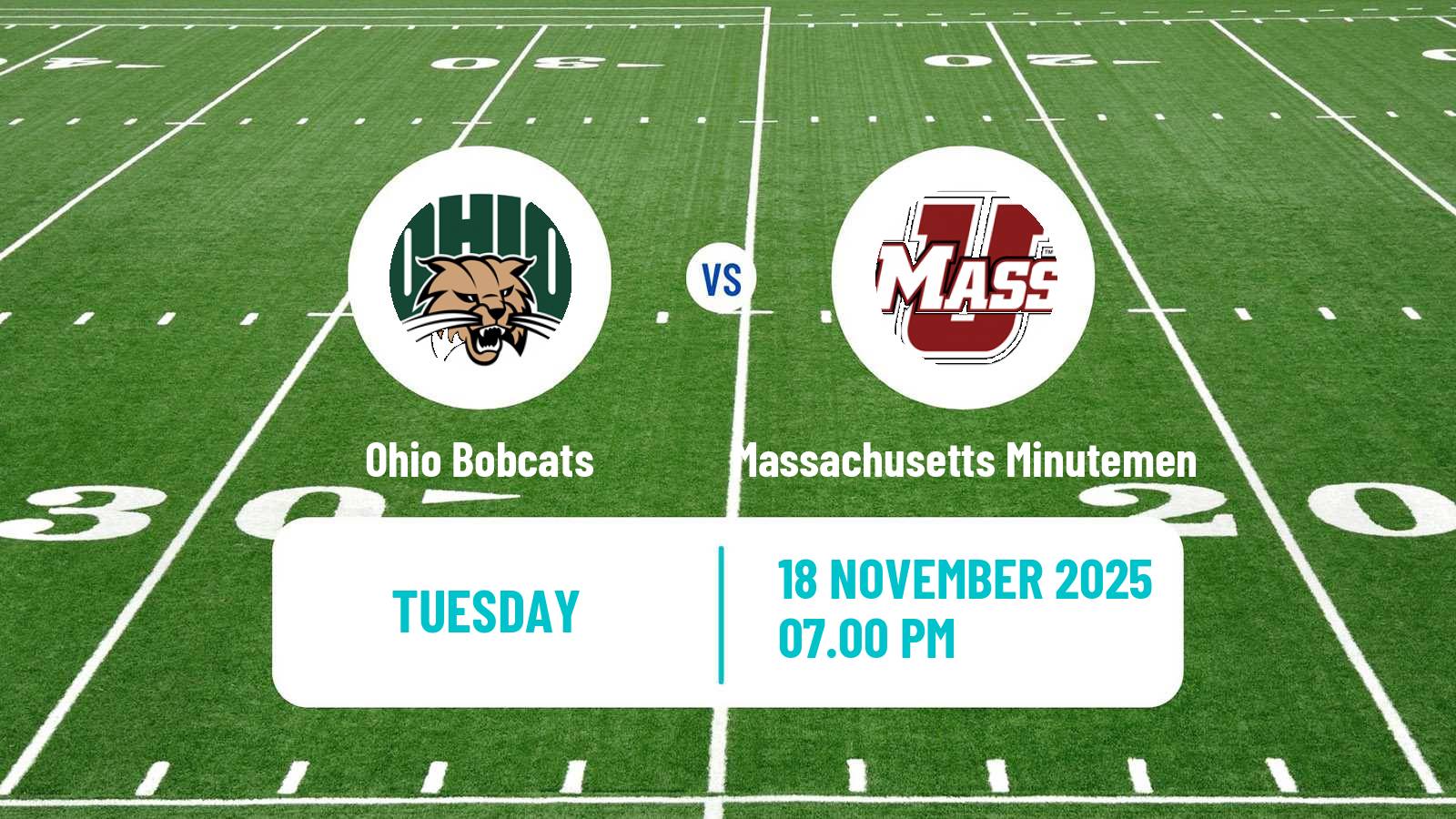 American football NCAA College Football Ohio Bobcats - Massachusetts Minutemen