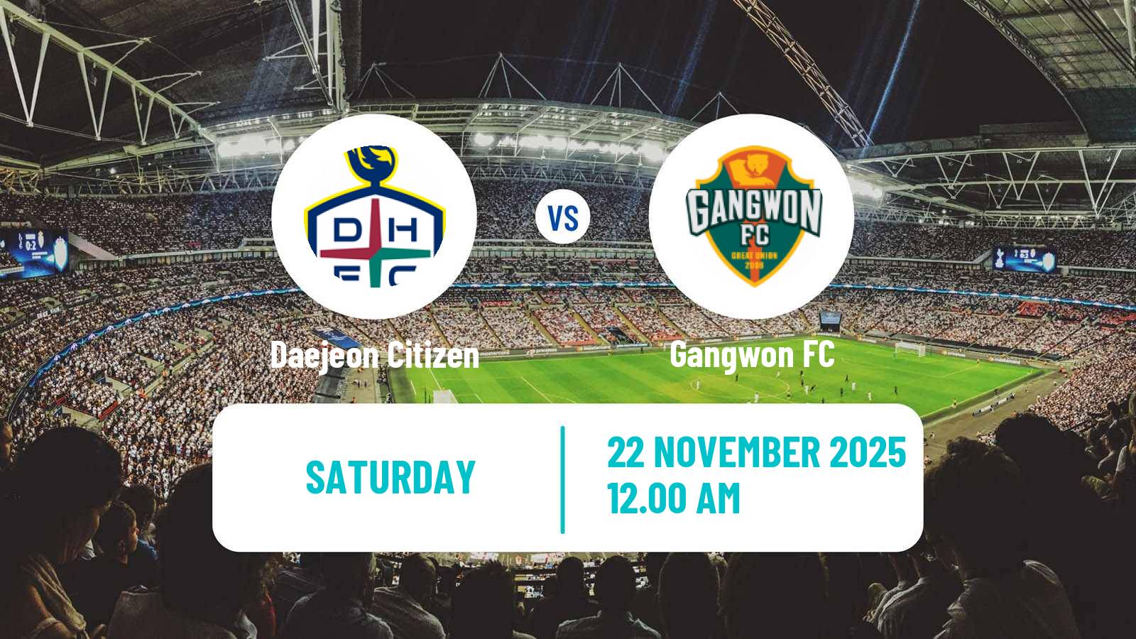 Football South Korean K-League 1 Daejeon Citizen - Gangwon