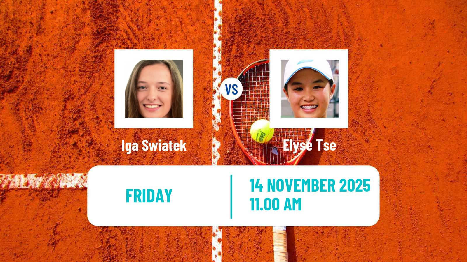 Tennis WTA Billie Jean King Cup World Group Iga Swiatek - Elyse Tse