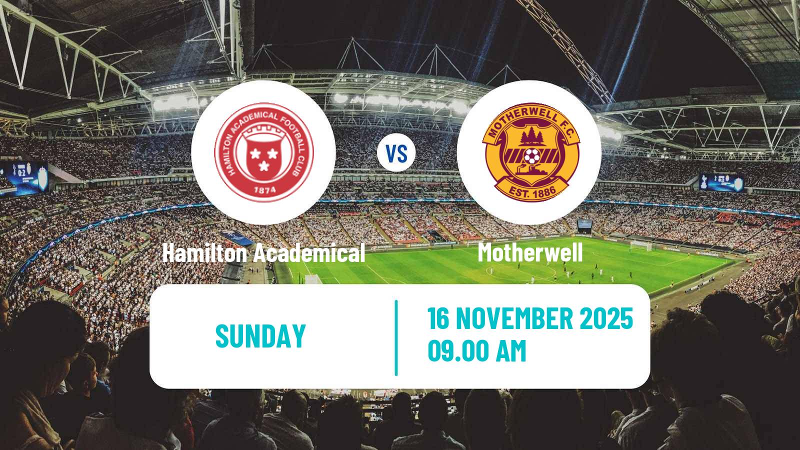 Football Scottish SWPL 1 Women Hamilton Academical - Motherwell