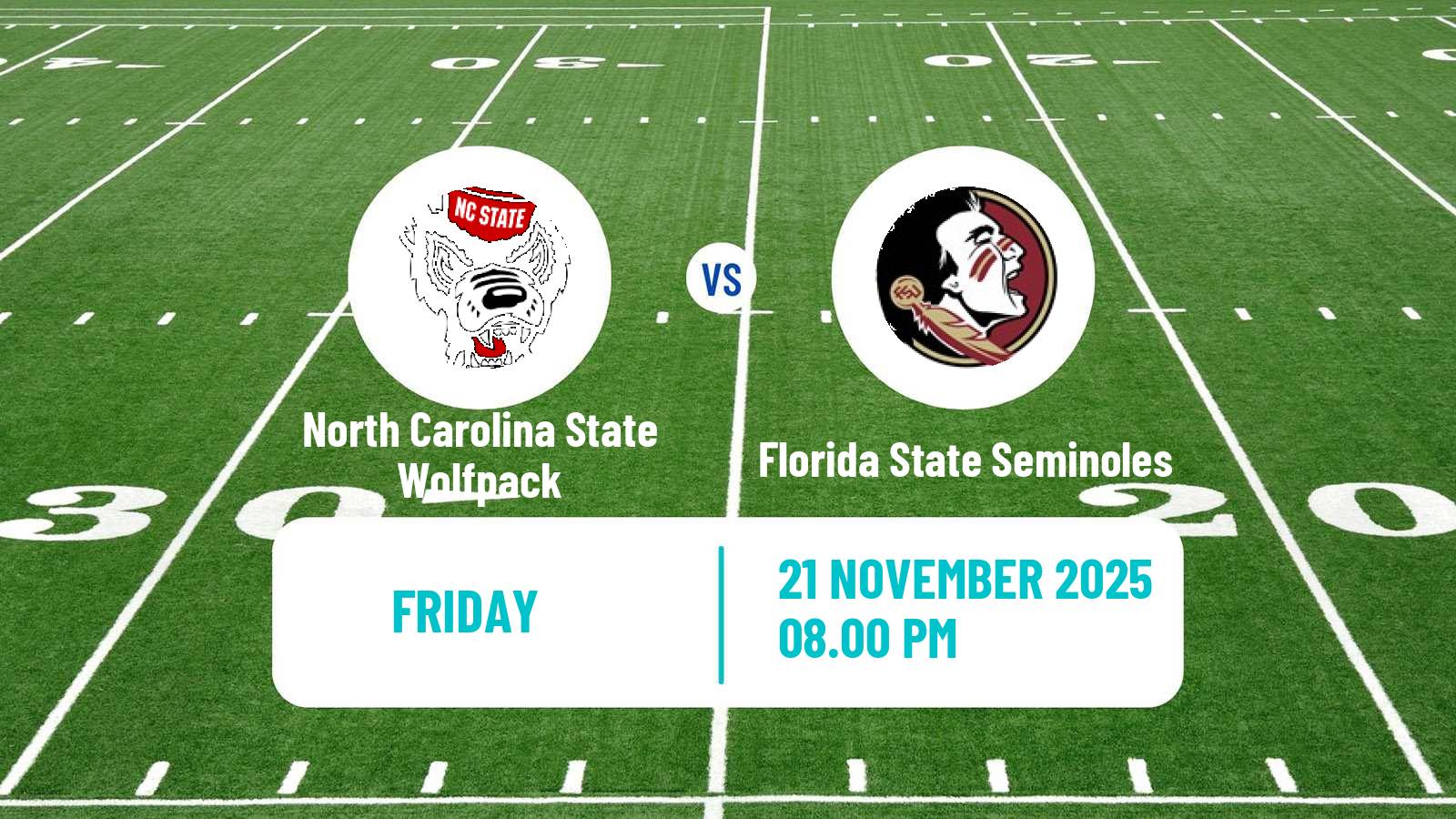 American football NCAA College Football North Carolina State Wolfpack - Florida State Seminoles