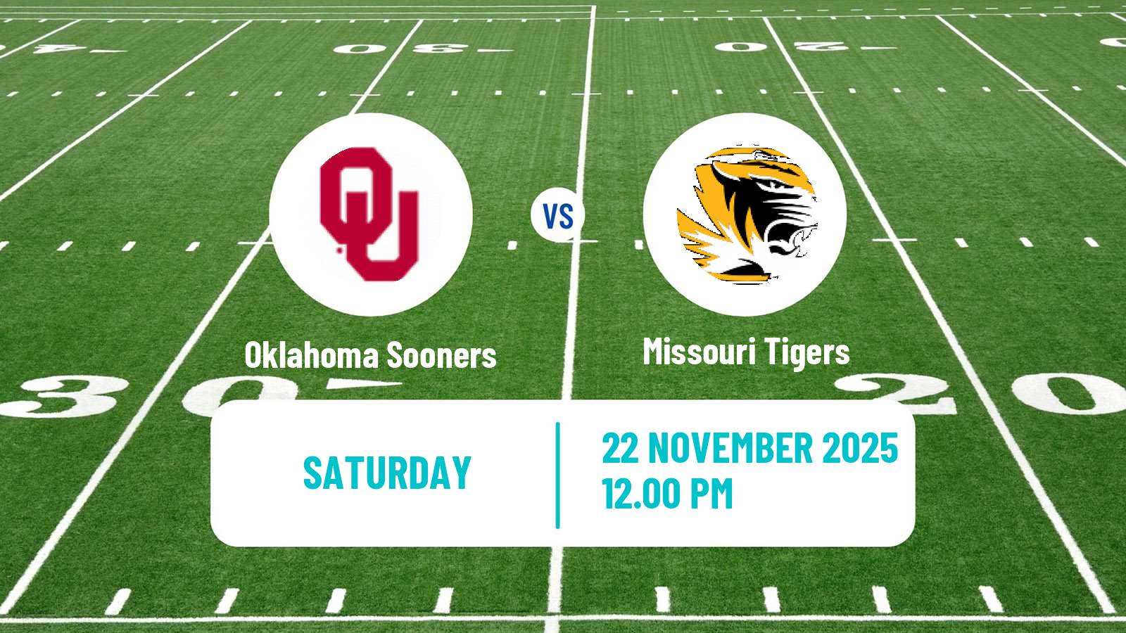 American football NCAA College Football Oklahoma Sooners - Missouri Tigers