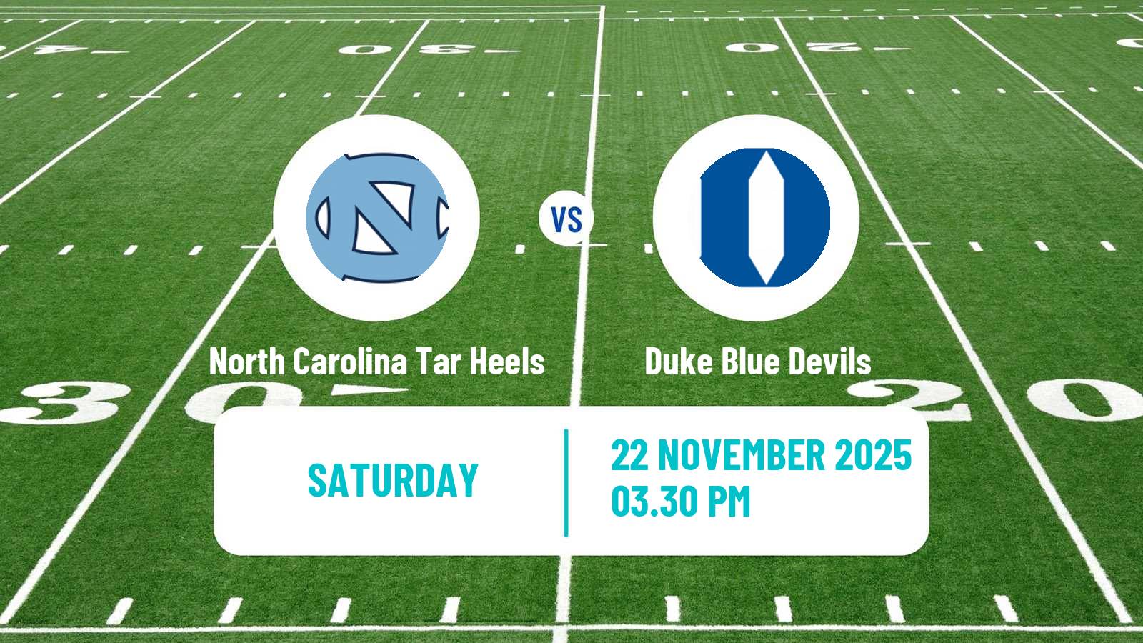 American football NCAA College Football North Carolina Tar Heels - Duke Blue Devils