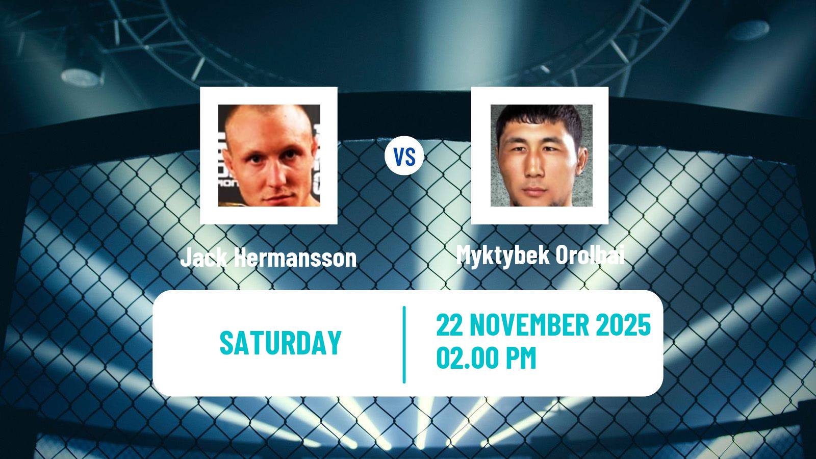 MMA Welterweight UFC Men Jack Hermansson - Myktybek Orolbai