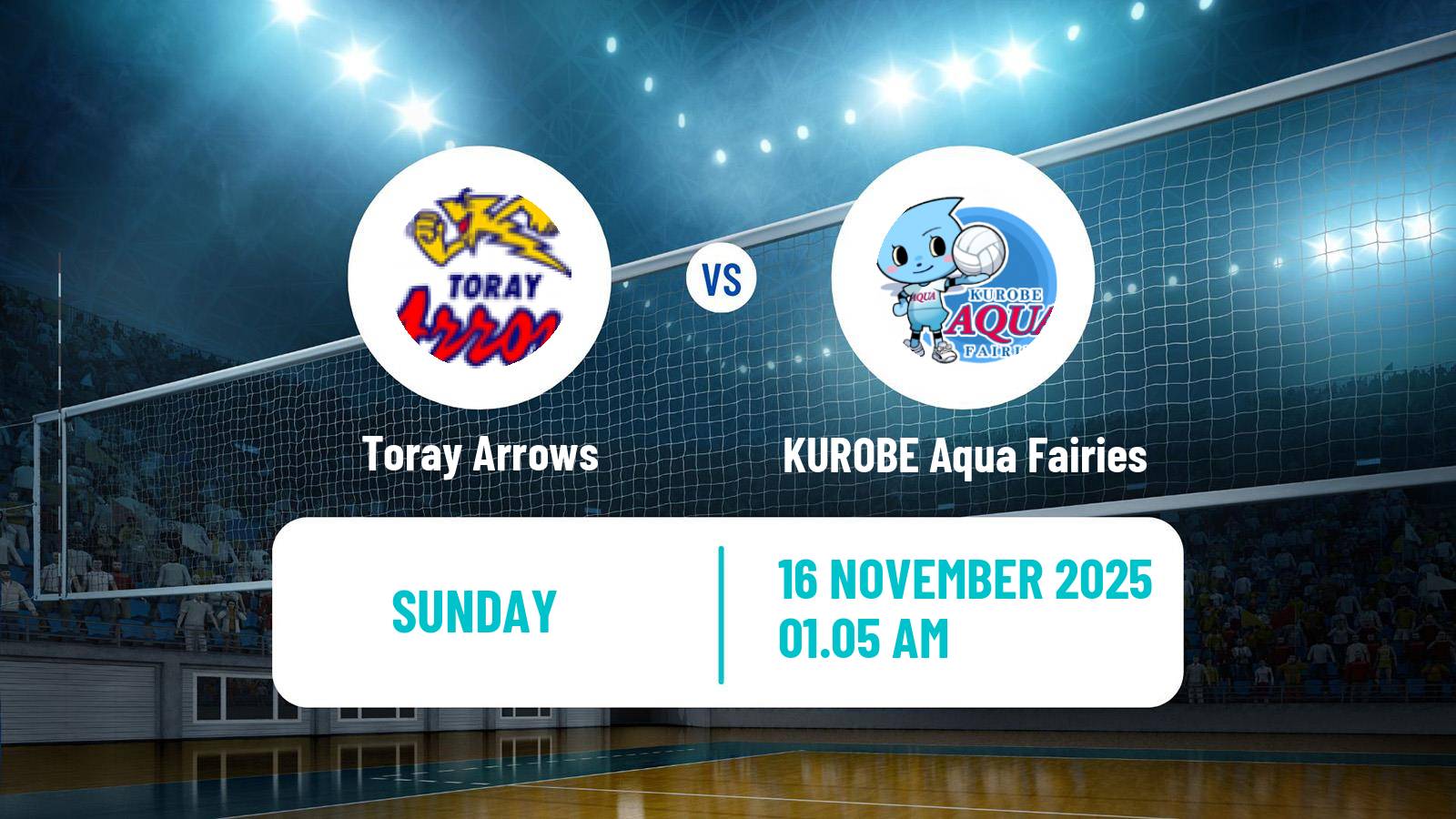 Volleyball Japan V Premier League Women Toray Arrows - KUROBE Aqua Fairies