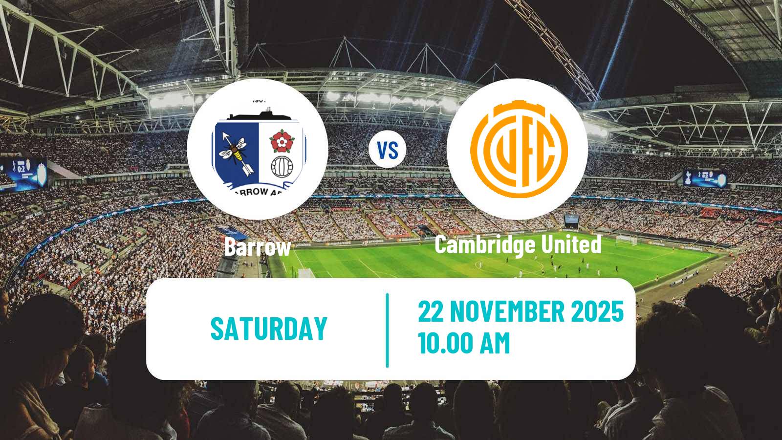 Football English League Two Barrow - Cambridge United